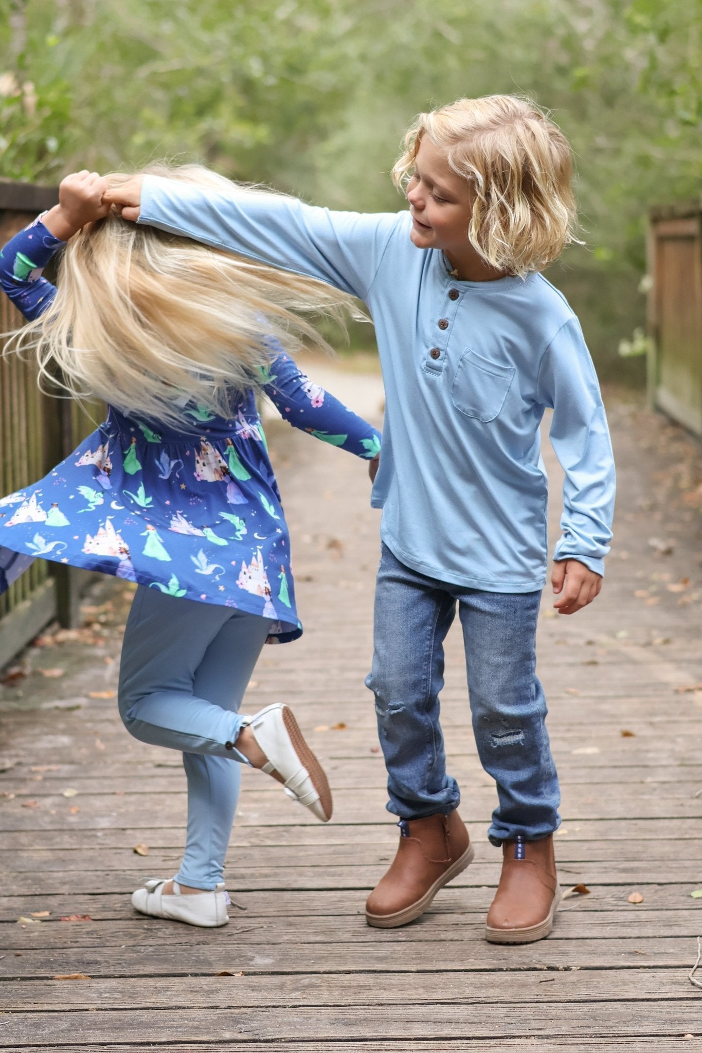 Dancing Dragons Long Sleeve Empire Tunic Set