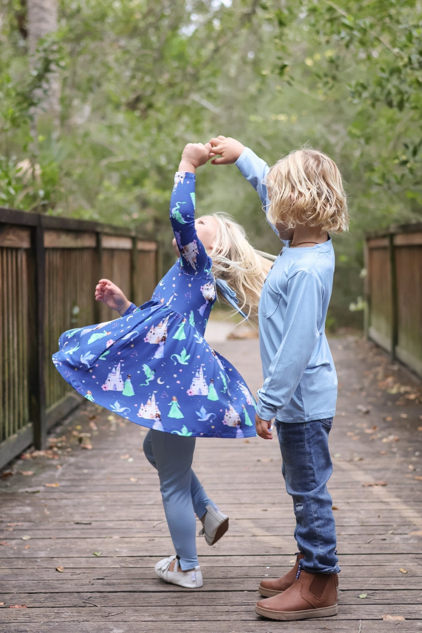 Dancing Dragons Long Sleeve Empire Tunic Set