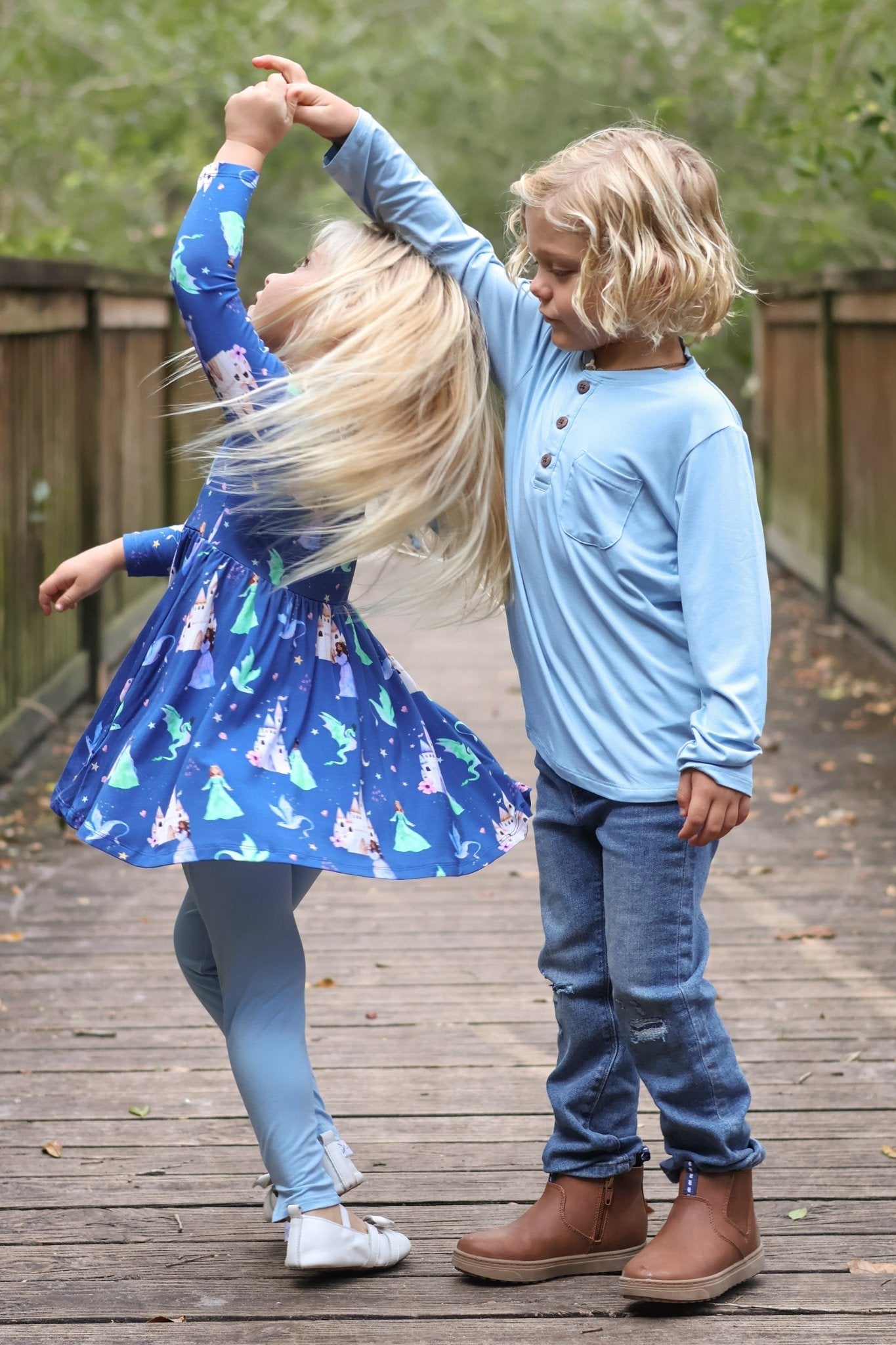 Dancing Dragons Long Sleeve Empire Tunic Set