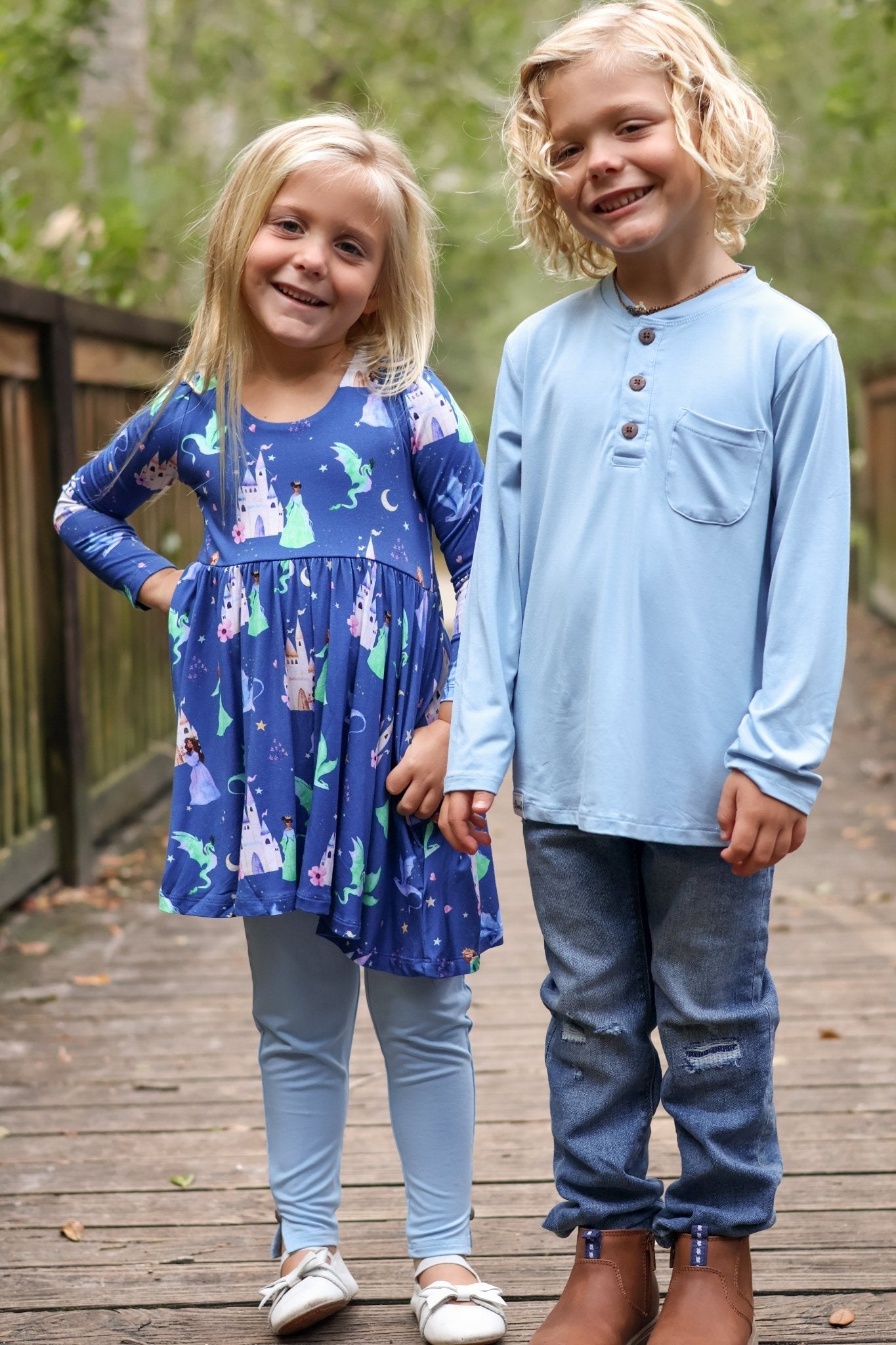 Dancing Dragons Long Sleeve Empire Tunic Set