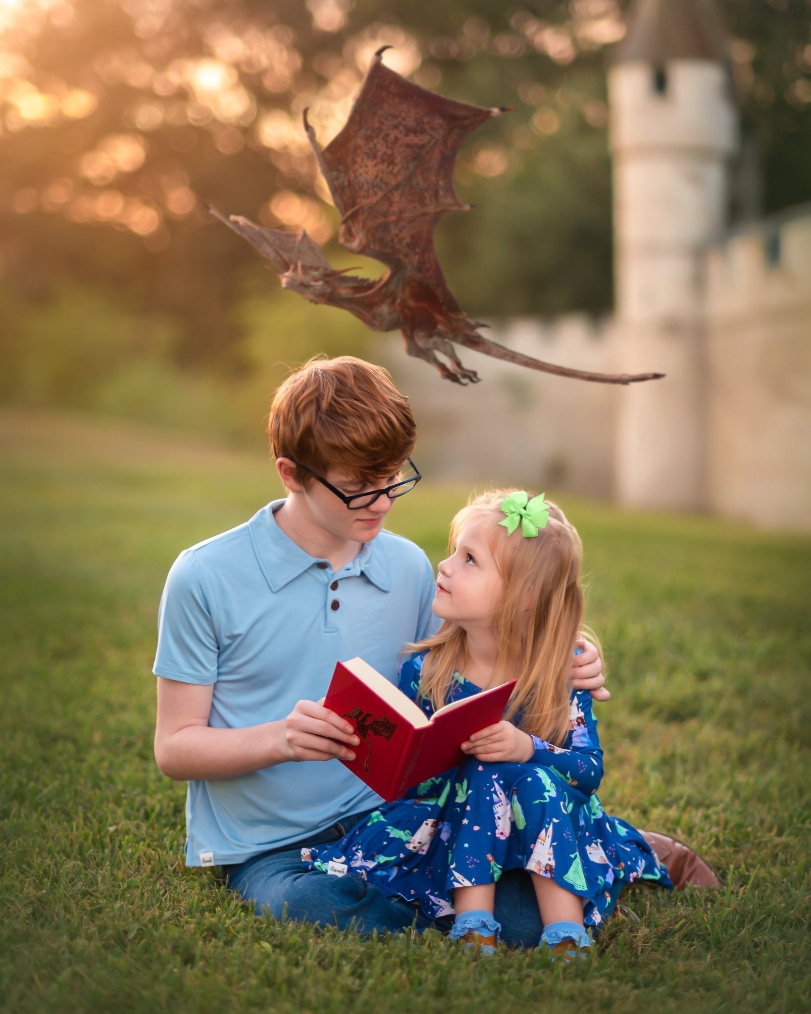 Dancing Dragons Long Sleeve Twirl Dress