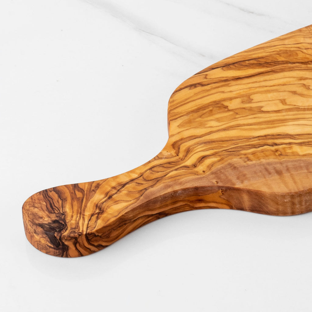 Handmade Olive Wood Cutting Board with Handle – Rectangular