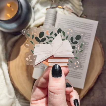 Meaggie Moos - Magical Open Book Bookish Waterproof Vinyl Sticker