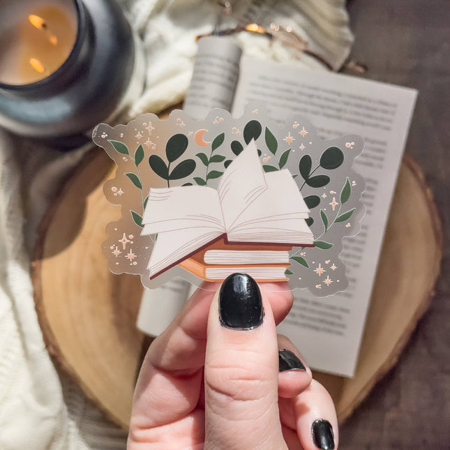Meaggie Moos - Magical Open Book Bookish Waterproof Vinyl Sticker