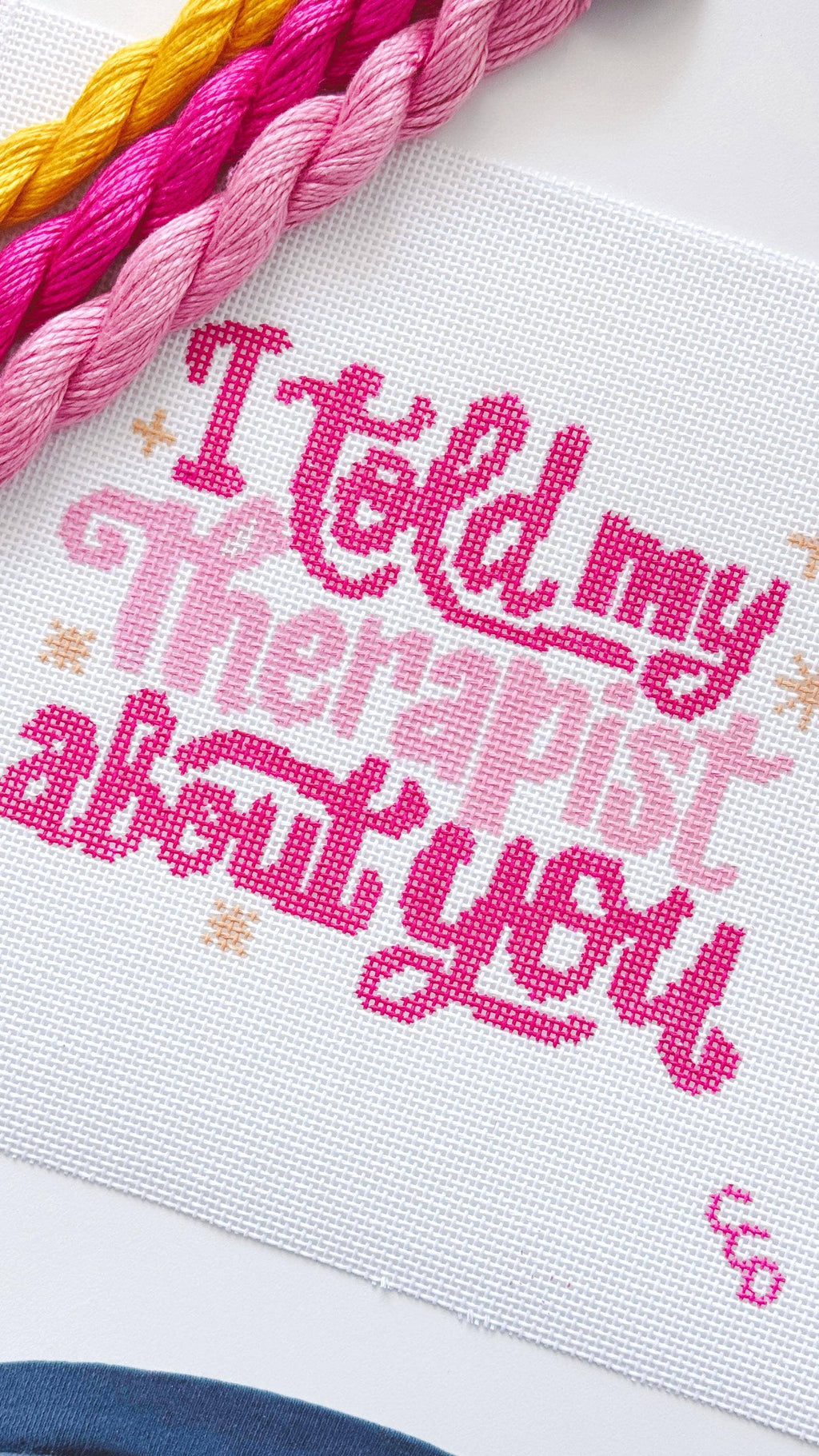 Cotswold Co Designs - Mental Health Needlepoint Canvas, Modern Cheeky Needlepoint Pillow Canvas, 13 Mesh, 9”x6” design, Snarky Needlepoint Canvas