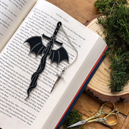 Dragon Sword Faux Leather Bookmark