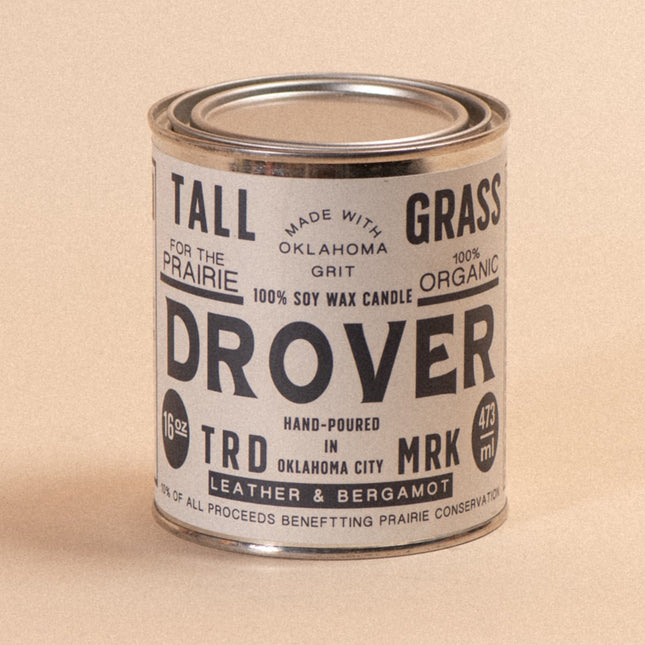 Drover: Leather + Bergamot Soy Wax Candle