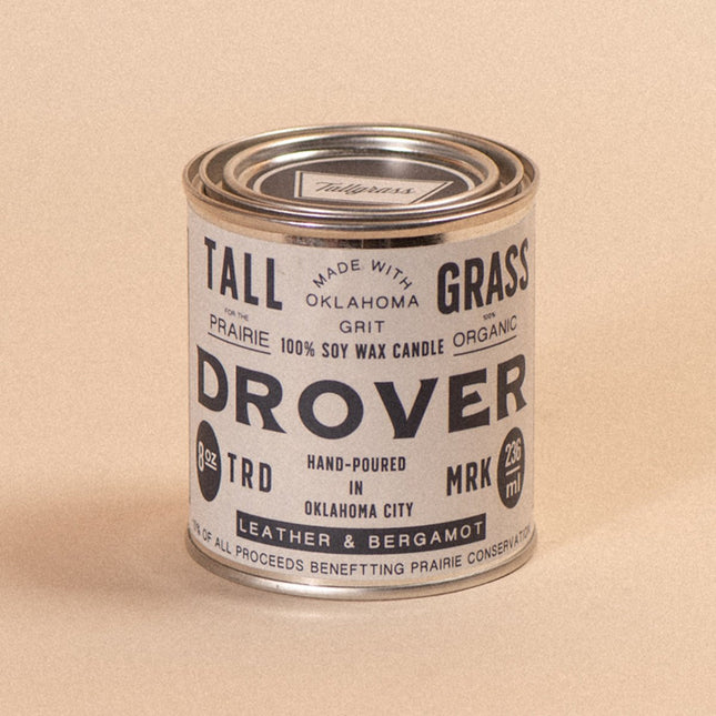 Drover: Leather + Bergamot Soy Wax Candle