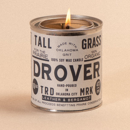 Drover: Leather + Bergamot Soy Wax Candle