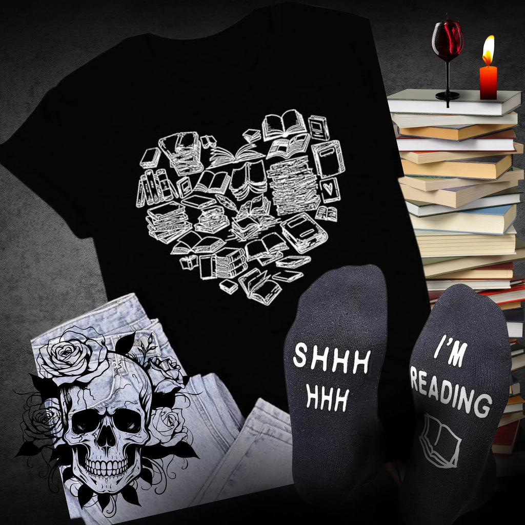 Cozy bookish tee (see bulk rate)
