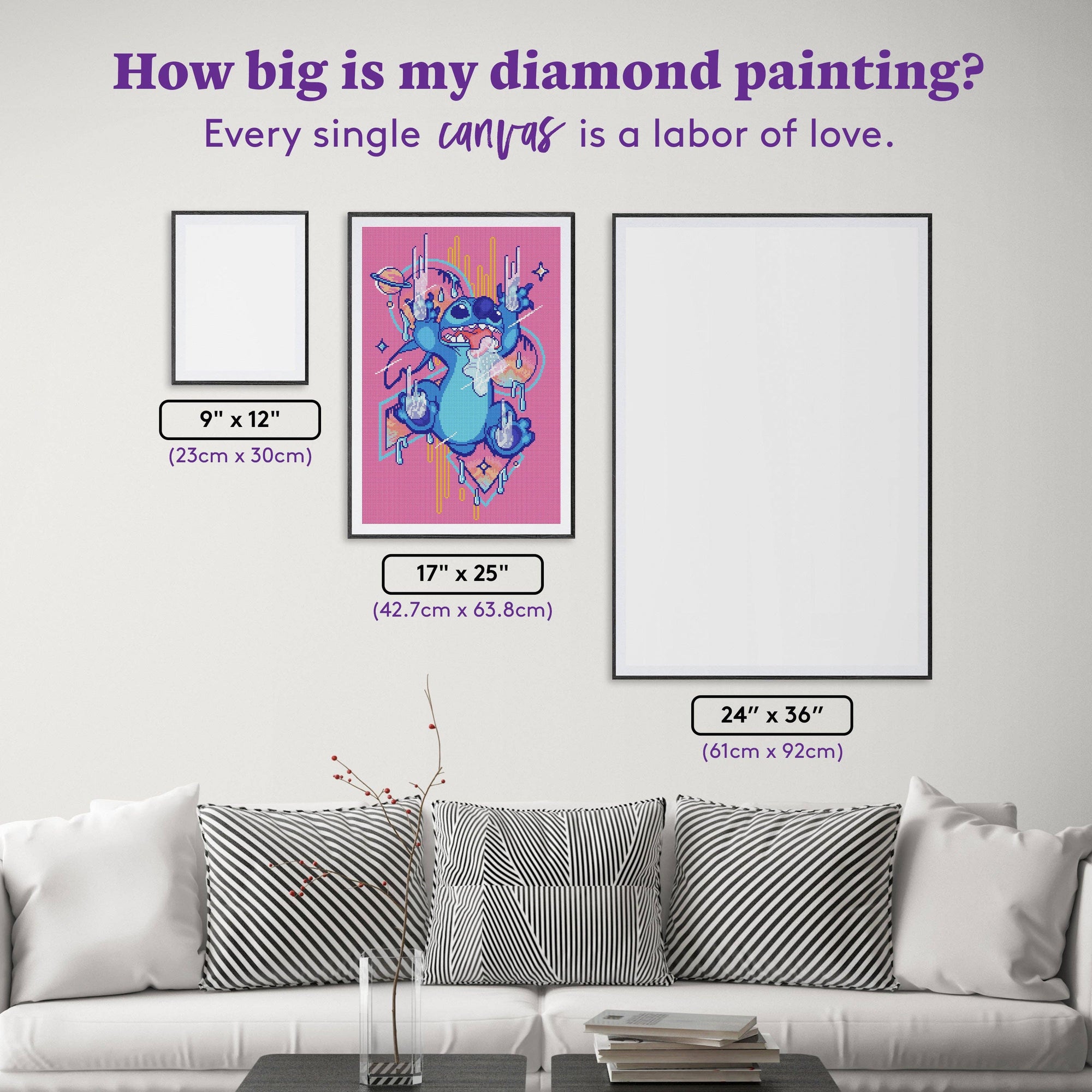 Diamond Art Club – Retro Stitch Licensed Disney Diamond Painting (Round Drill, 17" x 25")