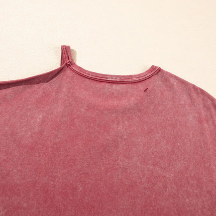 One Shoulder Half Sleeve Oversized Tunic T Shirt