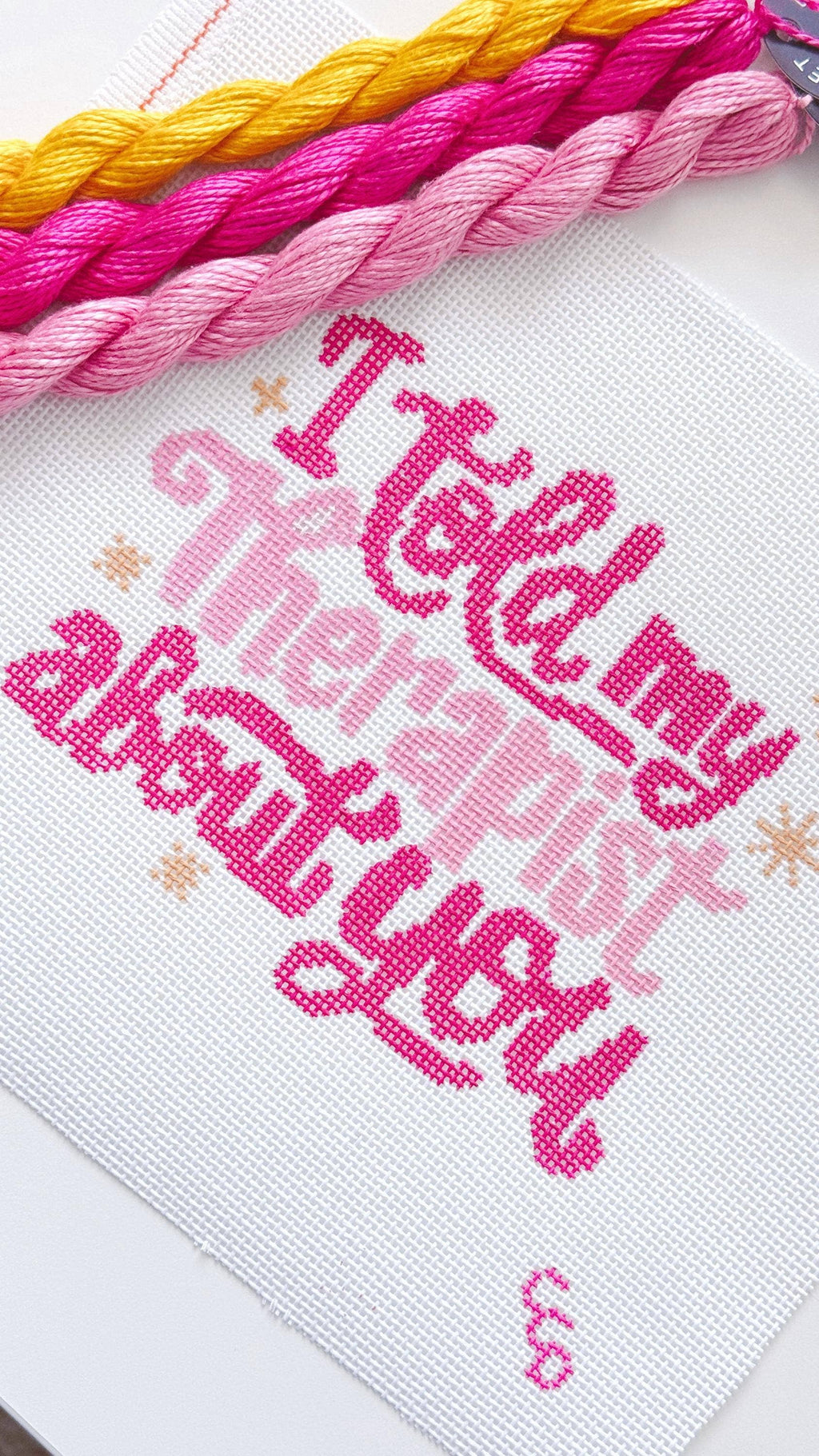 Cotswold Co Designs - Mental Health Needlepoint Canvas, Modern Cheeky Needlepoint Pillow Canvas, 13 Mesh, 9”x6” design, Snarky Needlepoint Canvas