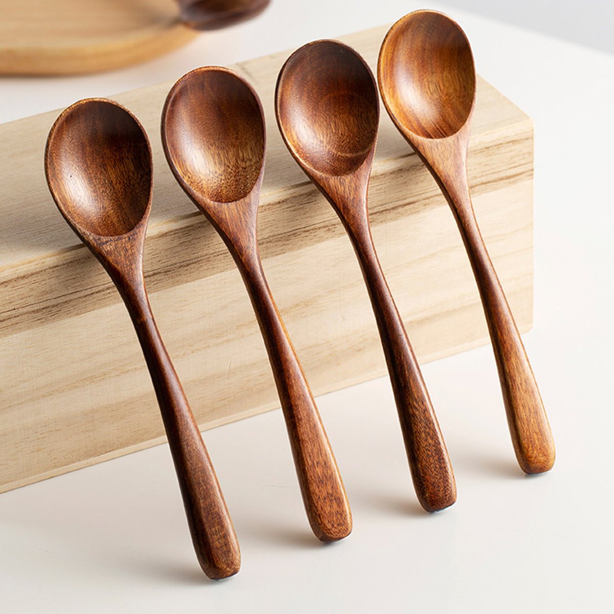 Handcrafted Wooden Spoons Set – Geometric Pattern Eco-Friendly Utensils