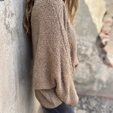 Full Size V-Neck Long Sleeve Sweater Plus Size