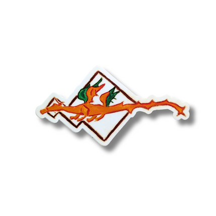 Elemental Flame Dragon Sticker - Mystical Fire Serpent Vinyl Decal - Sacred Geometry Diamond Art