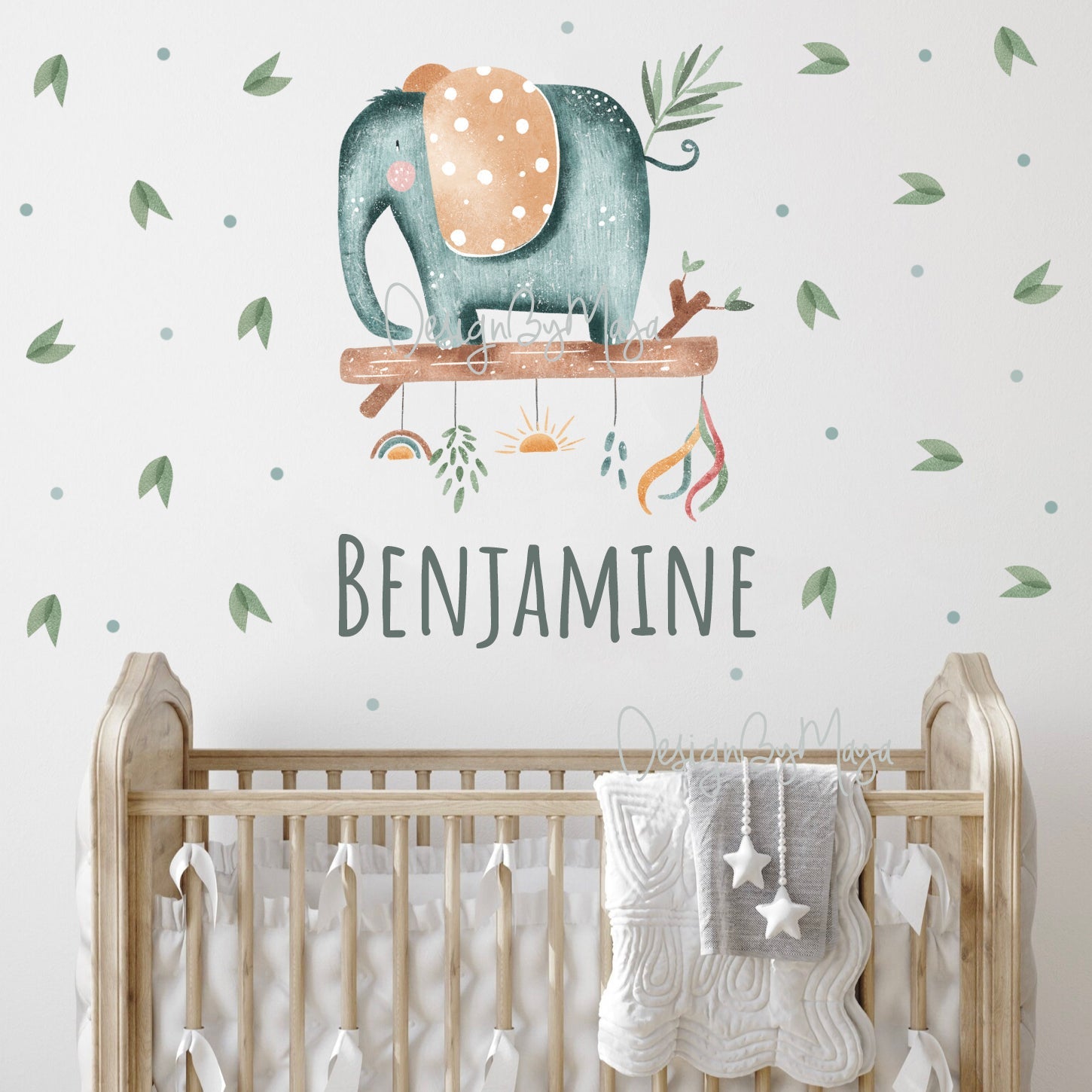 Baby Elephant - Fabric Nursery Wall Art Decals