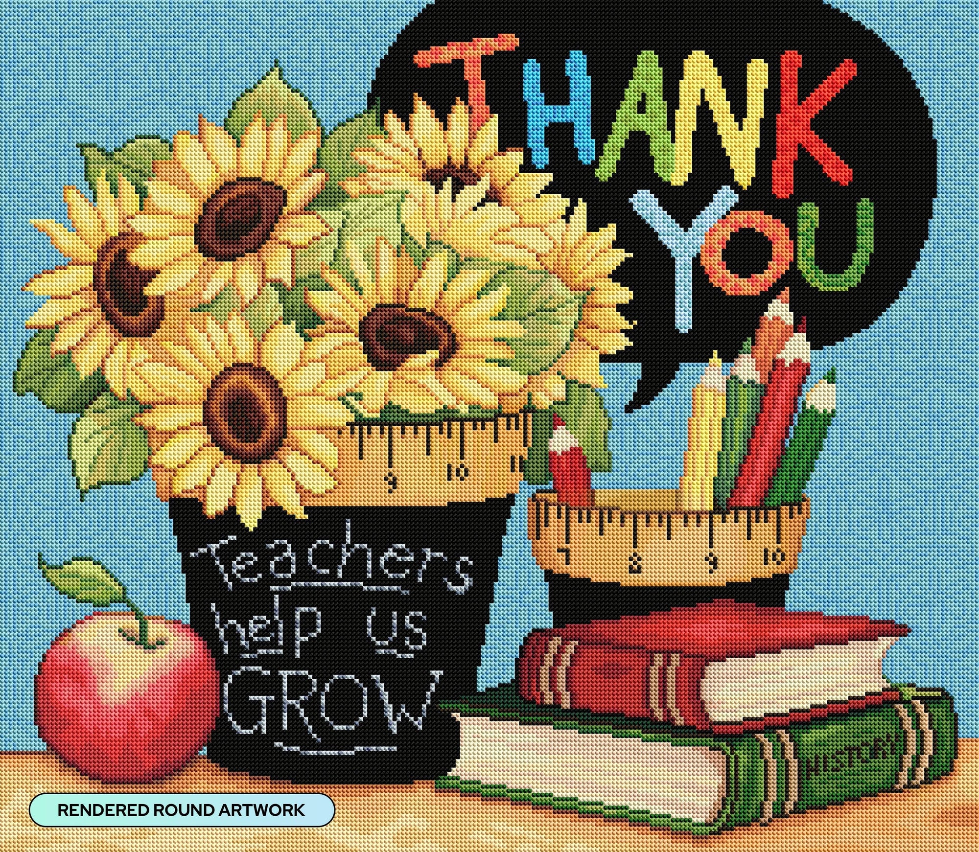 Diamond Art Club – Teachers Help Us Grow Diamond Painting (Round Drill, 25" x 22")