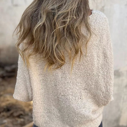 Full Size V-Neck Long Sleeve Sweater Plus Size
