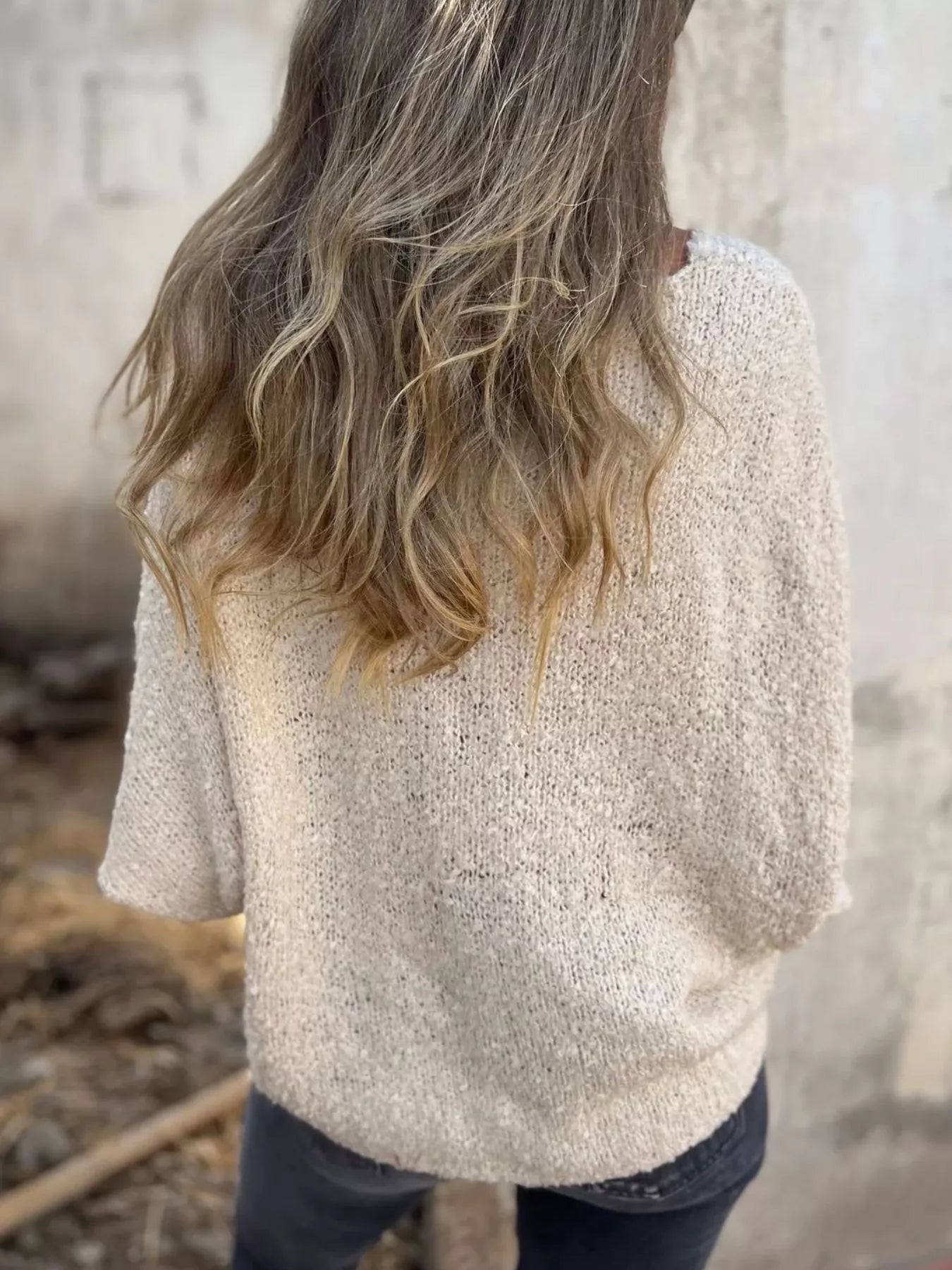 Full Size V-Neck Long Sleeve Sweater Plus Size