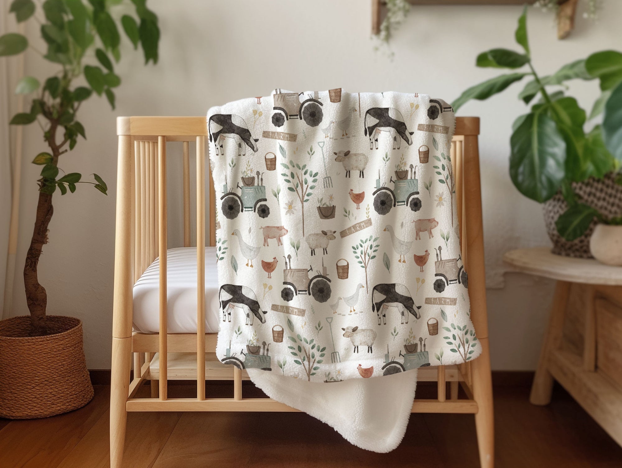Baby Animals Safari - Vintage Baby Blanket