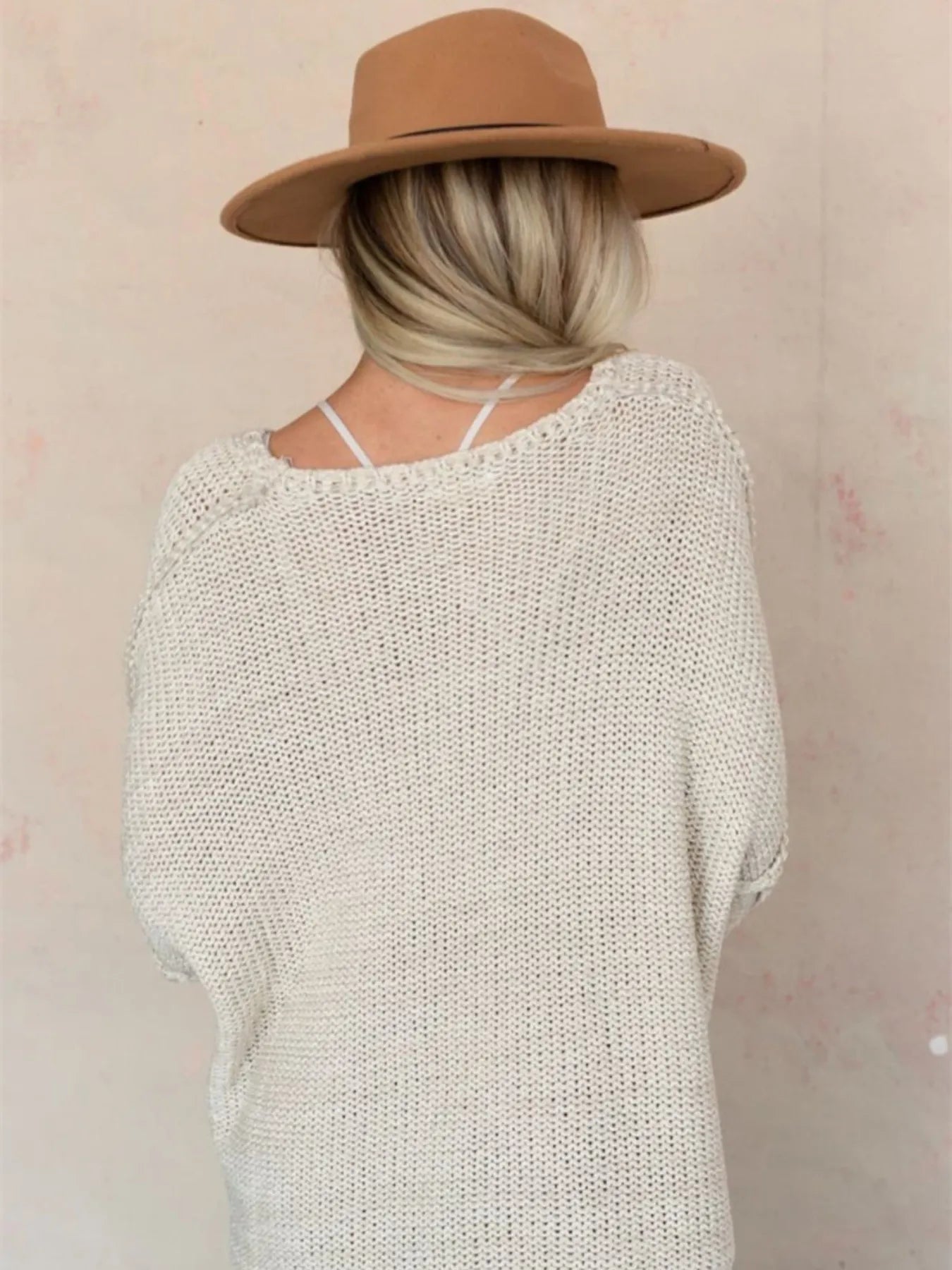 Round Neck Oversized Knit Top with Relaxed Fit