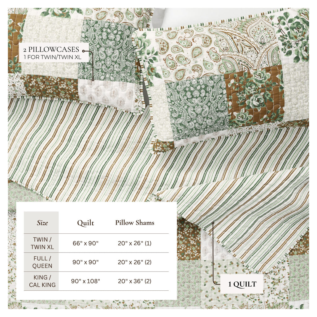Floral Patchwork Quilt Set - Damia Collection