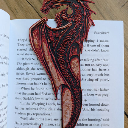 Fierce Red Dragon Bookmark – Fantasy-Inspired Gothic Book Lover’s Accessory