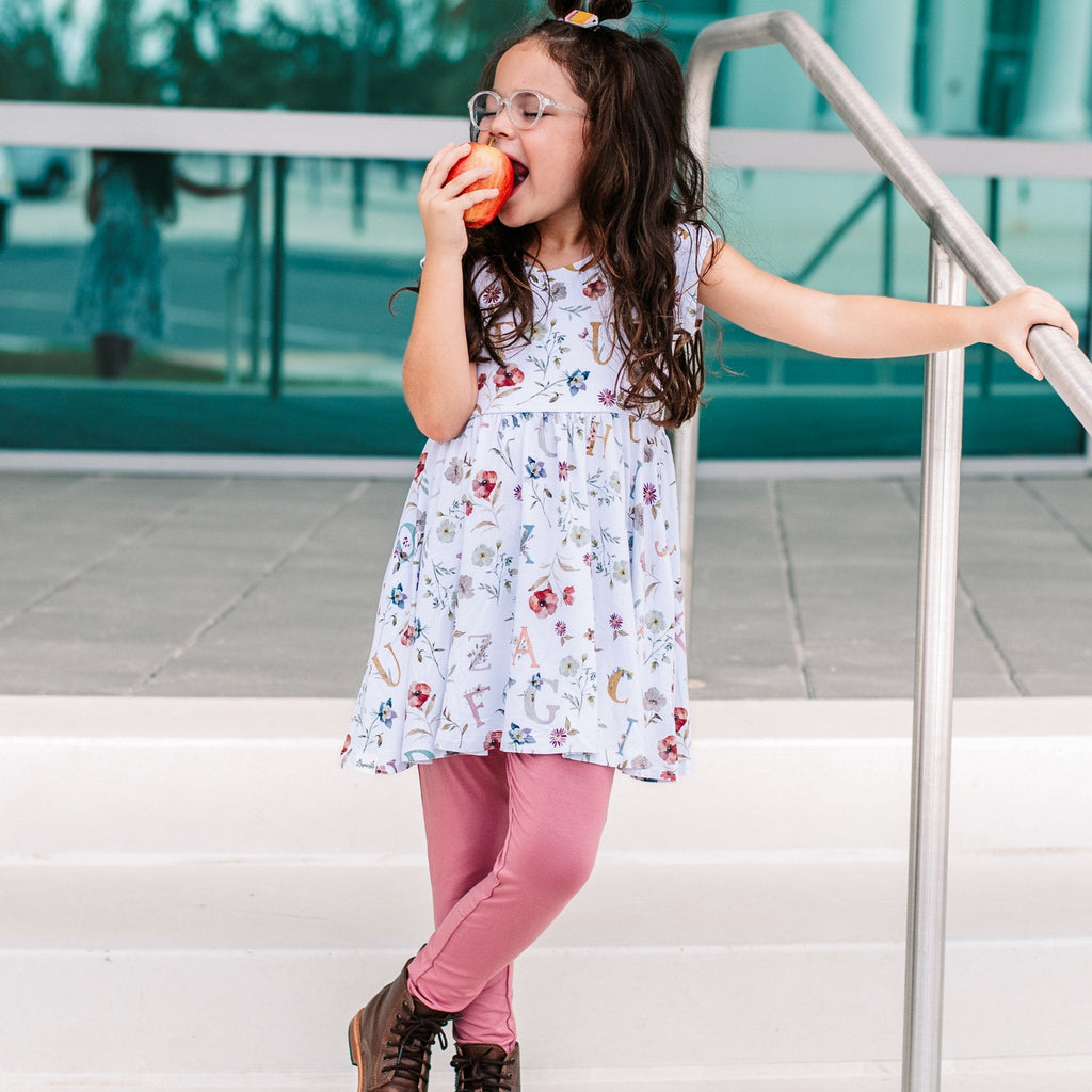 Floral ABC's Cap Sleeve Empire Tunic Set