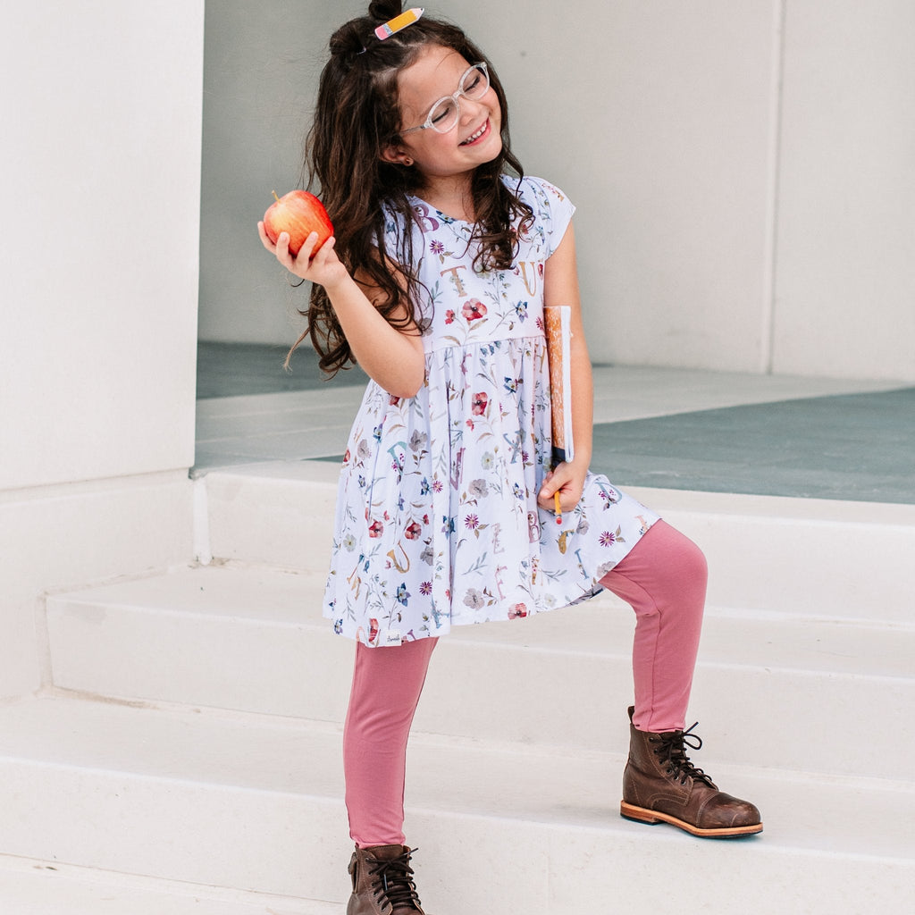 Floral ABC's Cap Sleeve Empire Tunic Set