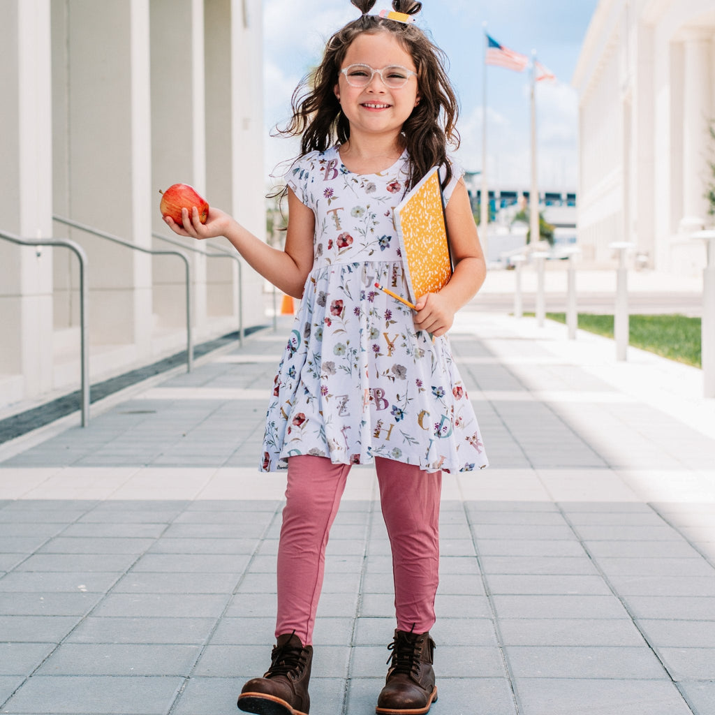 Floral ABC's Cap Sleeve Empire Tunic Set