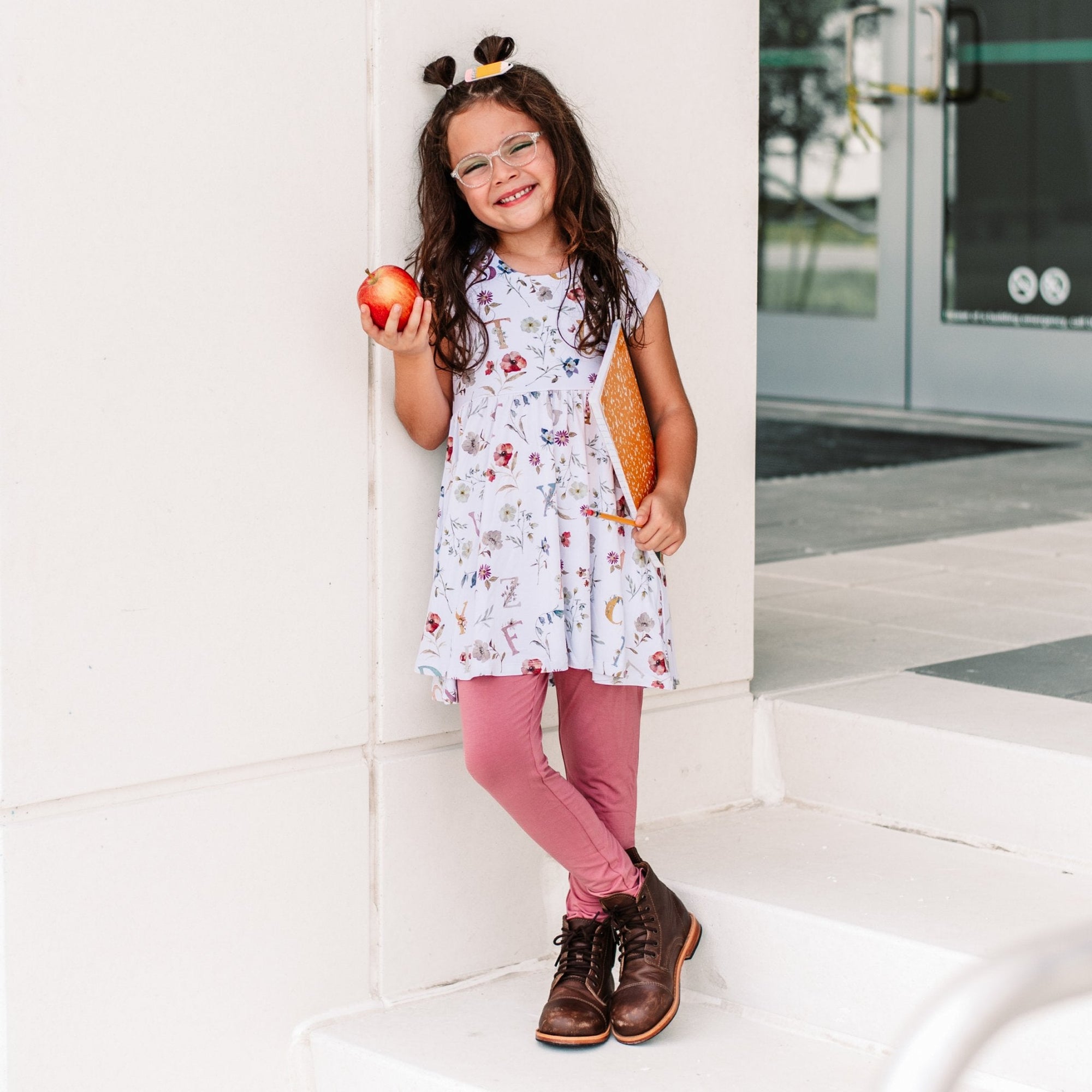 Floral ABC's Cap Sleeve Empire Tunic Set