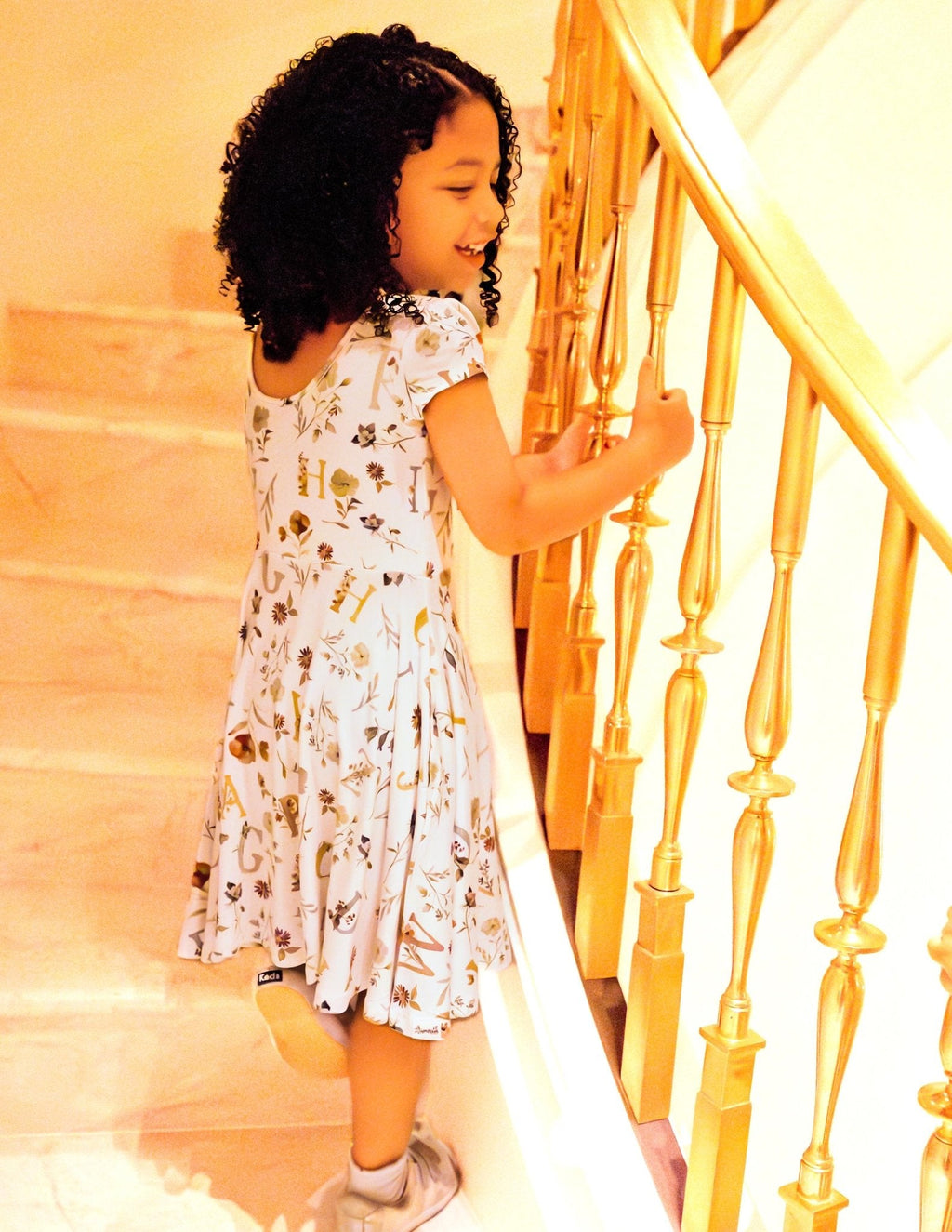 Floral ABC's Cap Sleeve Twirl Dress