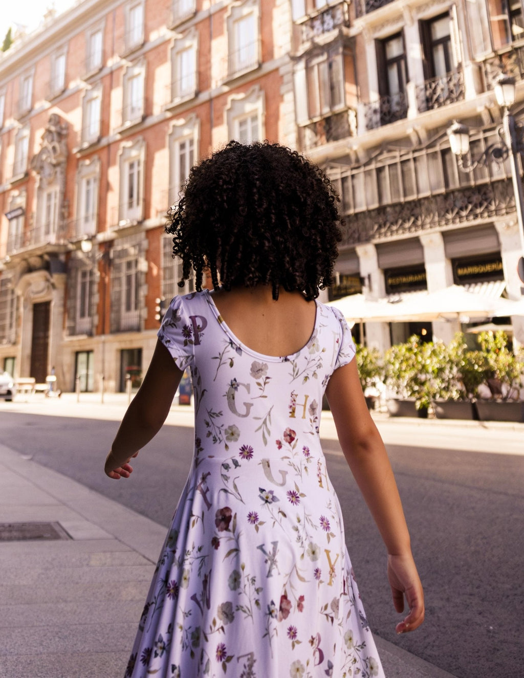 Floral ABC's Cap Sleeve Twirl Dress