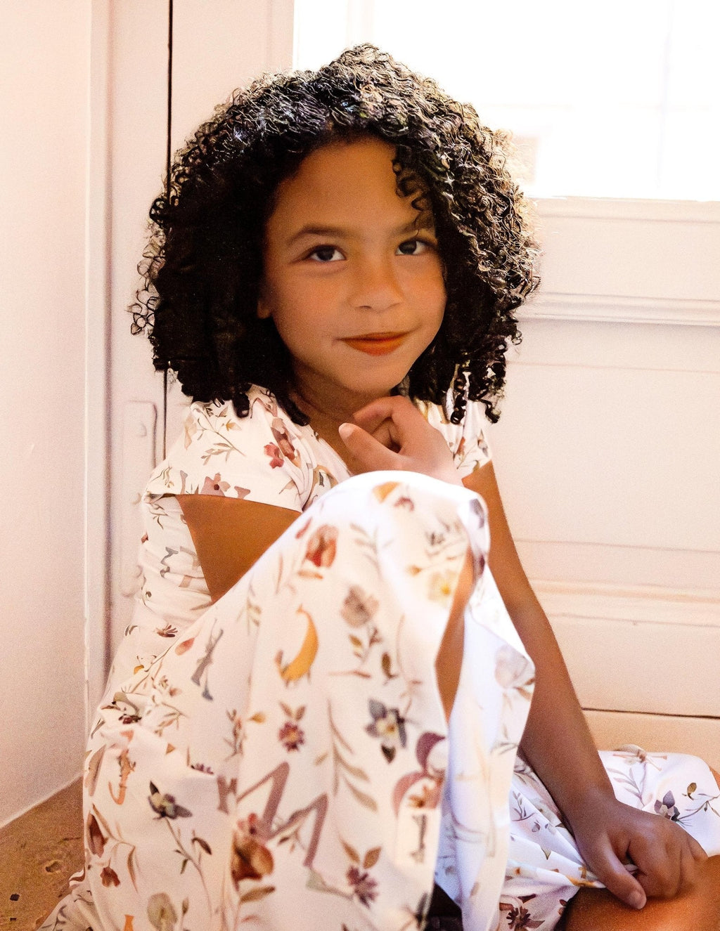 Floral ABC's Cap Sleeve Twirl Dress