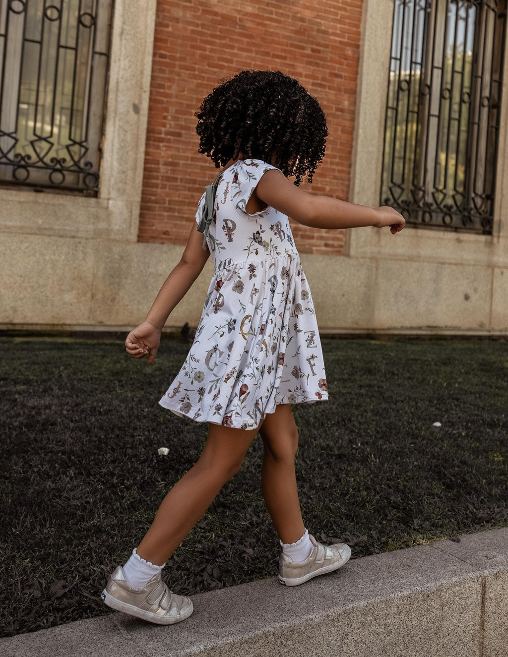 Floral ABC's Cap Sleeve Twirl Dress