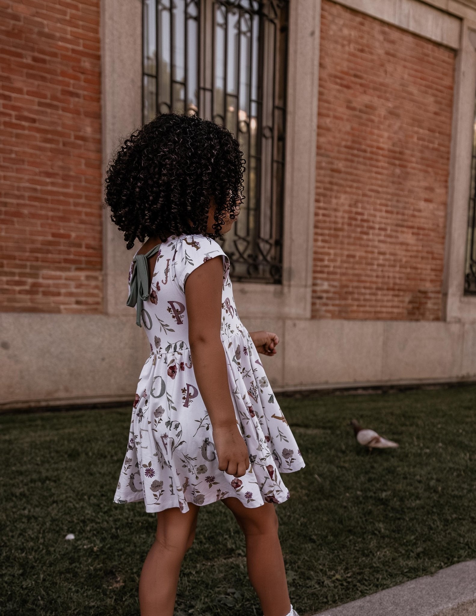 Floral ABC's Cap Sleeve Twirl Dress