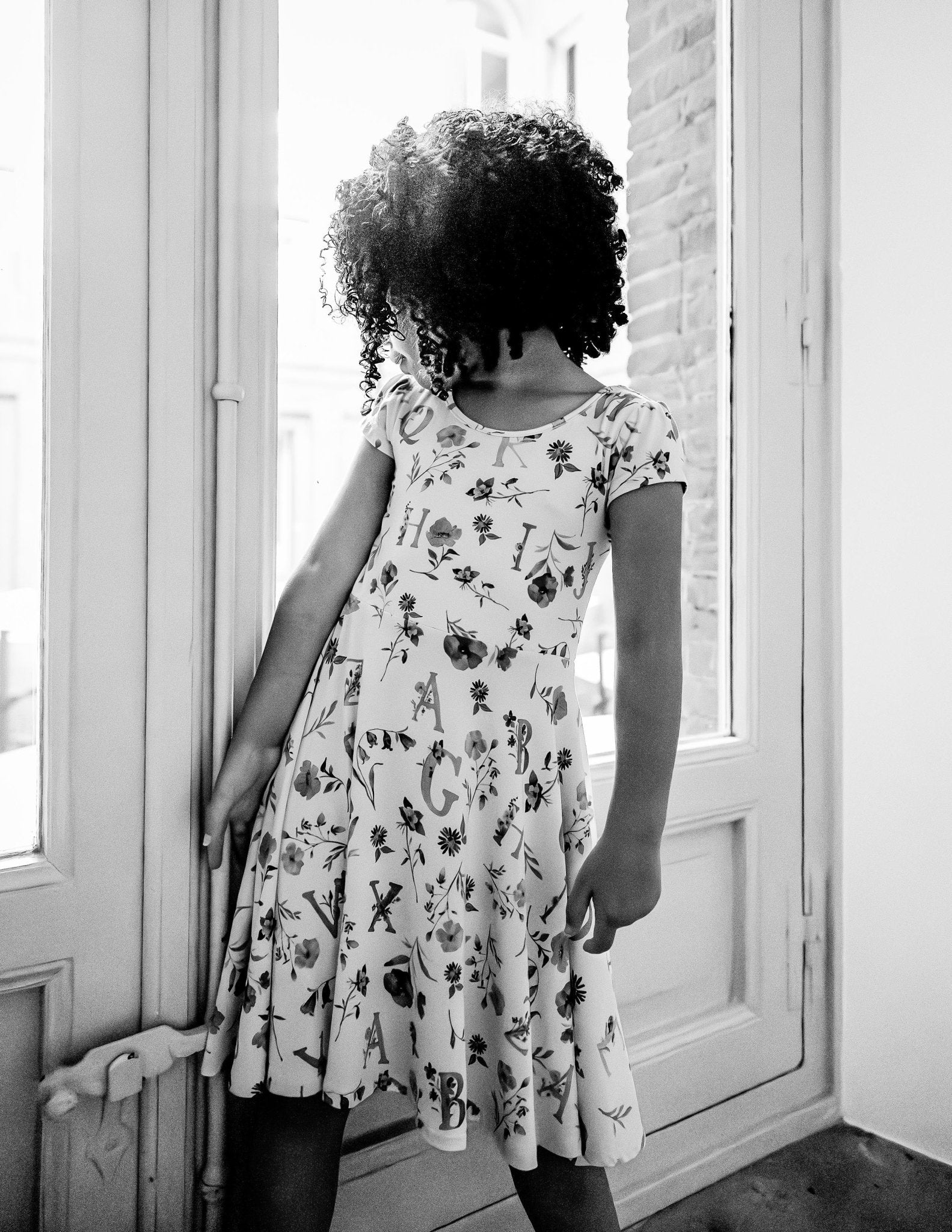 Floral ABC's Cap Sleeve Twirl Dress