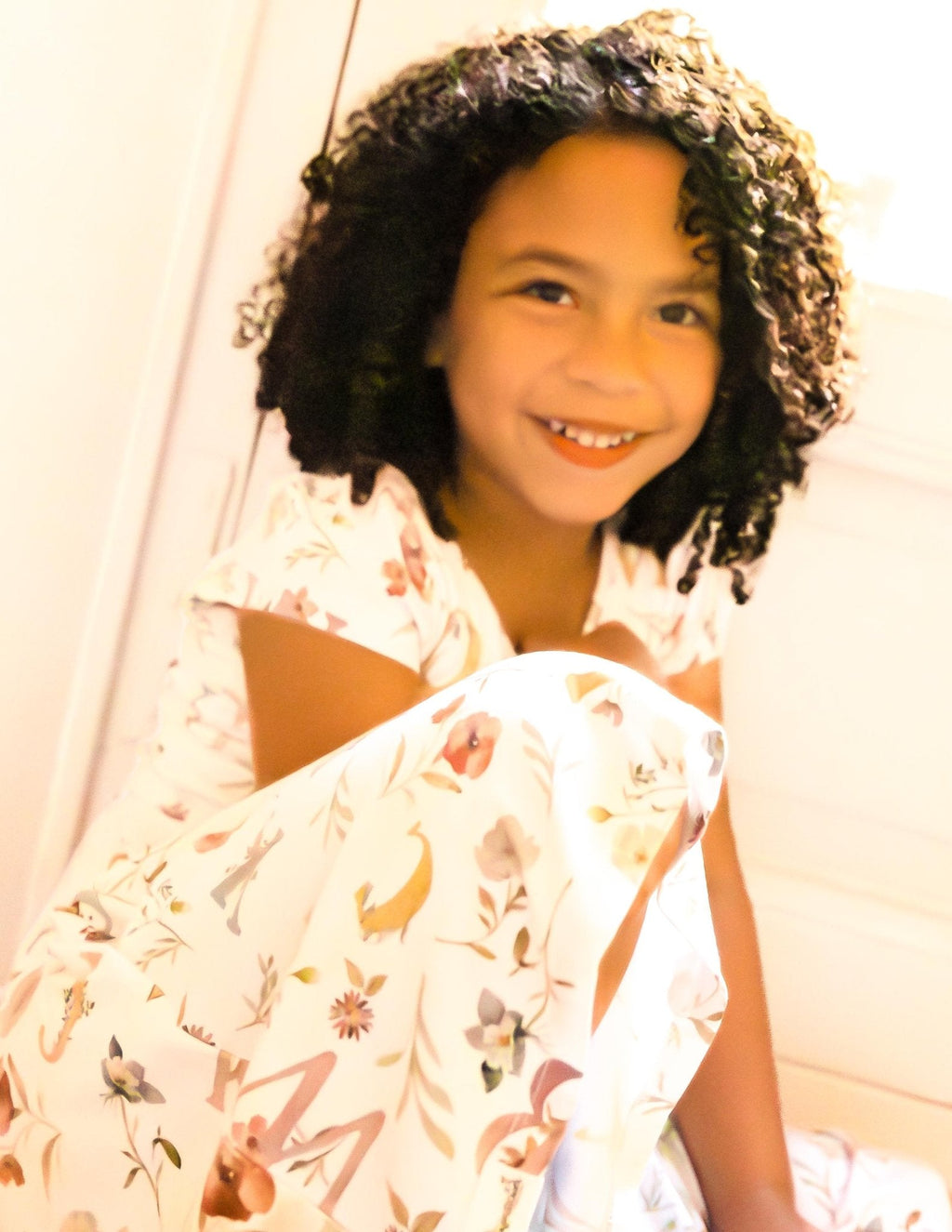 Floral ABC's Cap Sleeve Twirl Dress