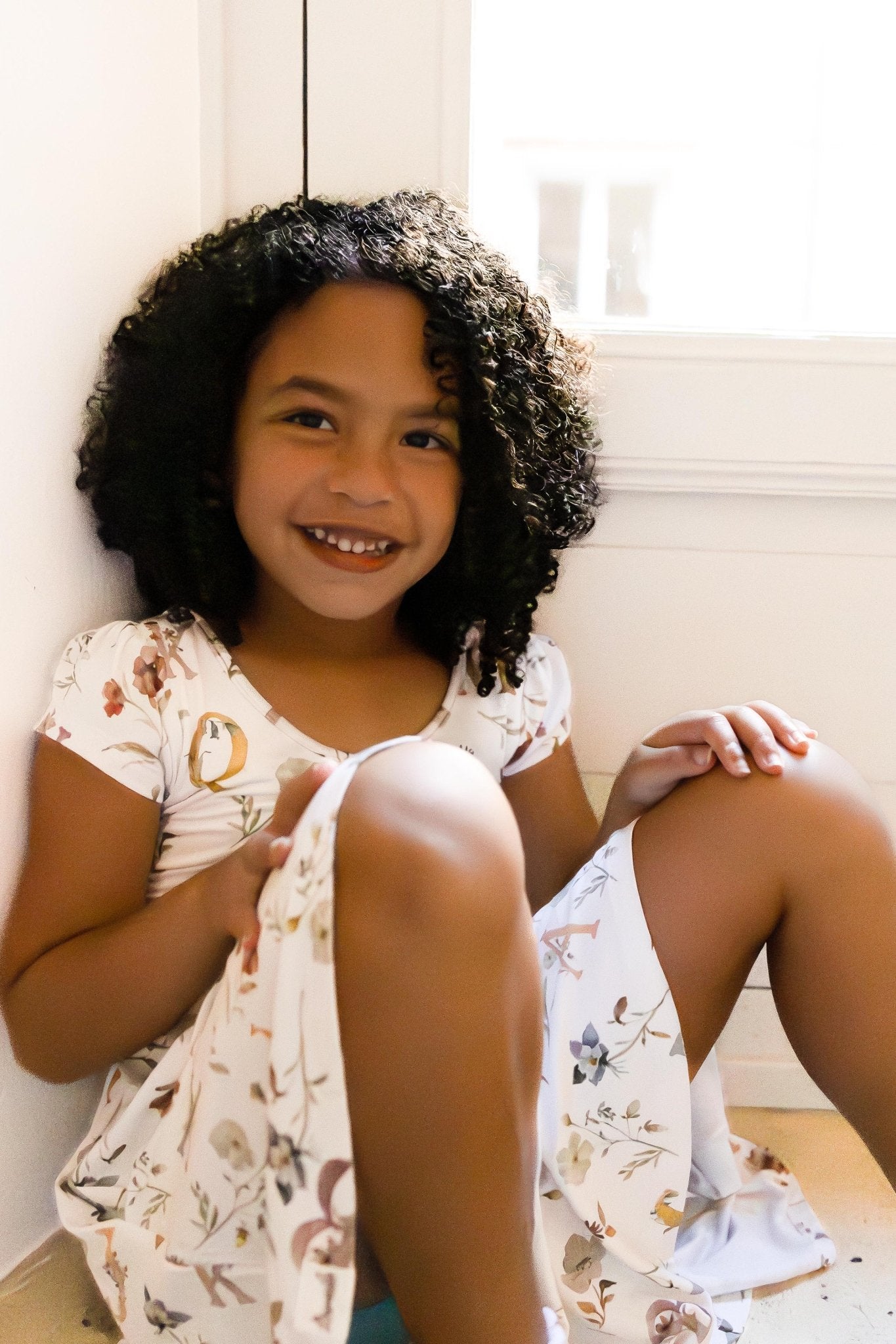 Floral ABC's Cap Sleeve Twirl Dress