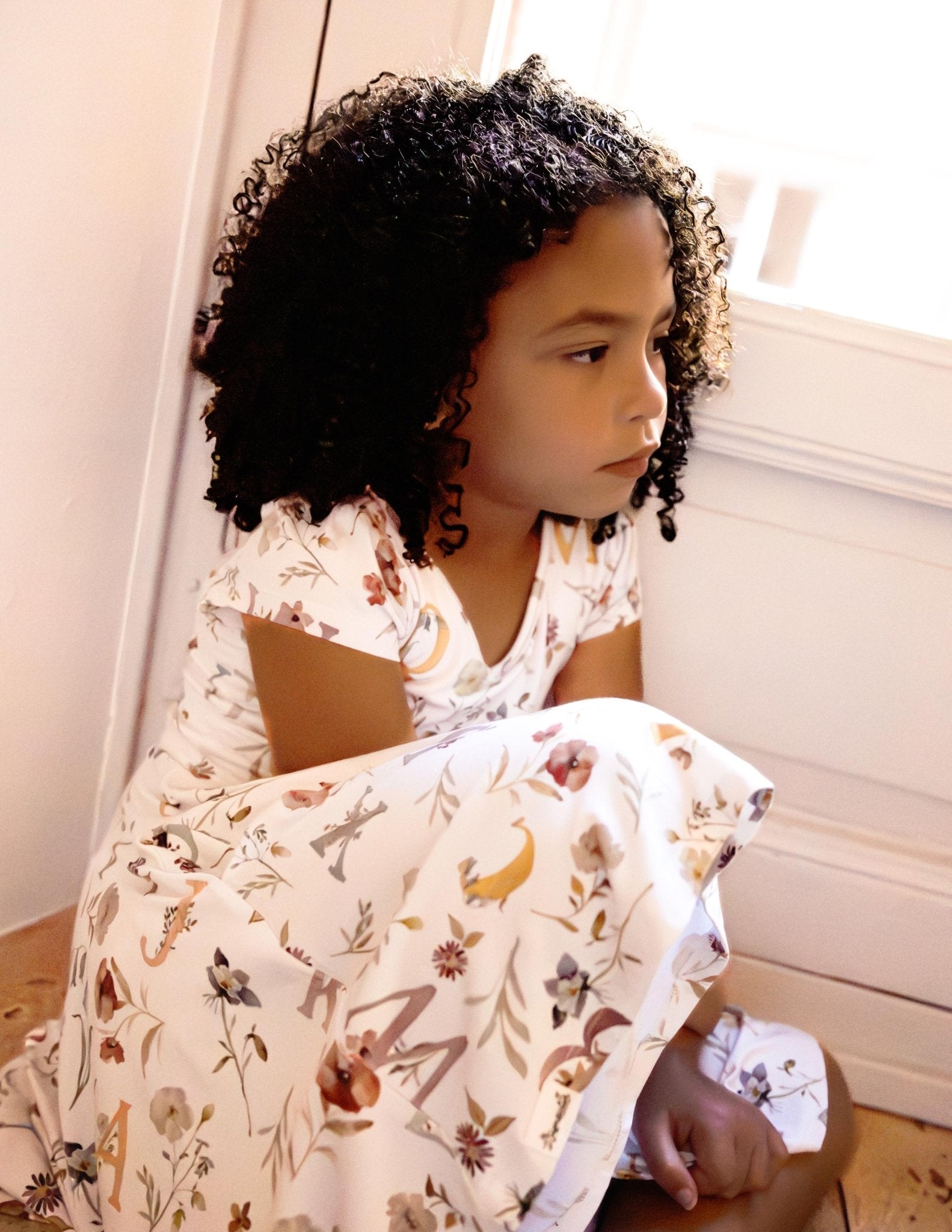 Floral ABC's Cap Sleeve Twirl Dress