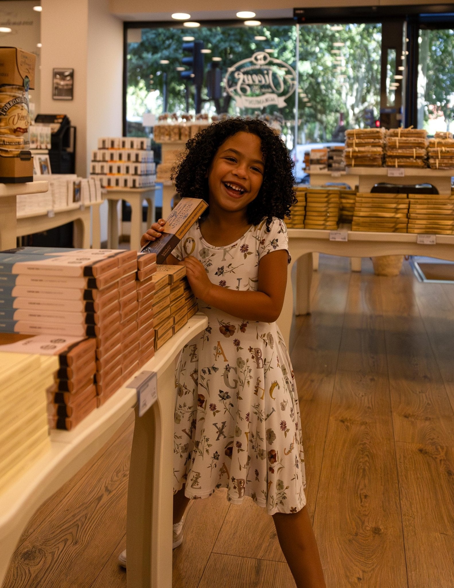 Floral ABC's Cap Sleeve Twirl Dress