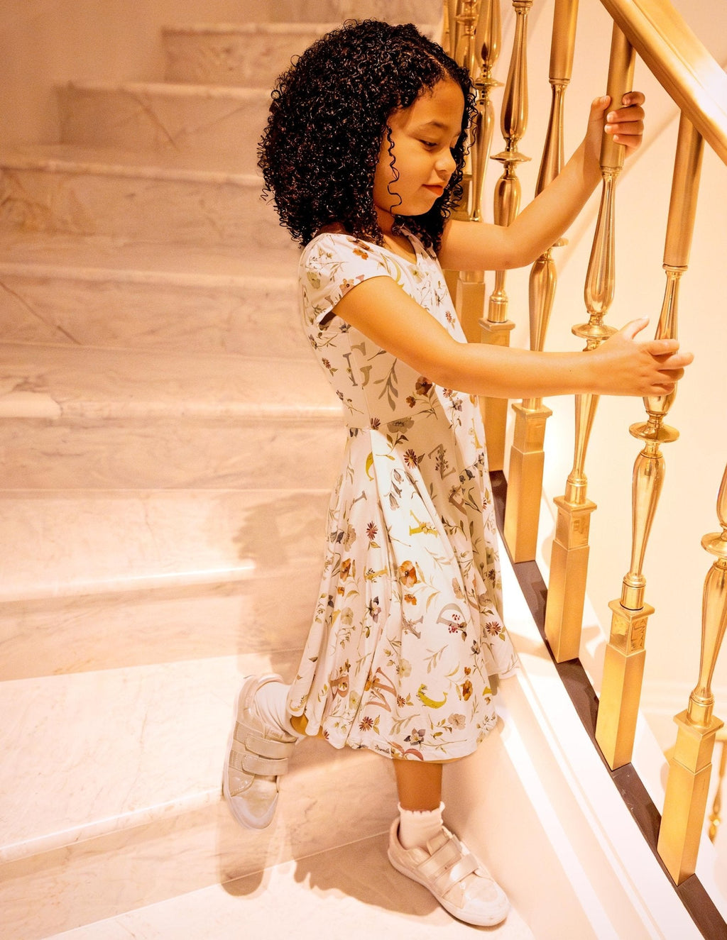 Floral ABC's Cap Sleeve Twirl Dress