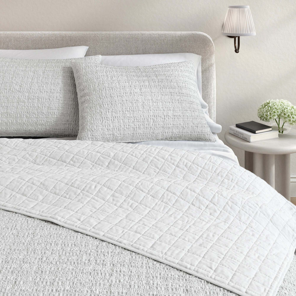 100% Cotton Honeycomb Waffle Garment Washed Quilt Set - Genevieve Collection