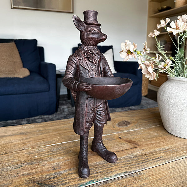 Standing Fox Bronze Bowl | Dapper Critters Collection