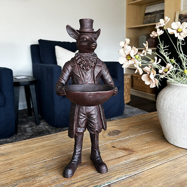 Standing Fox Bronze Bowl | Dapper Critters Collection