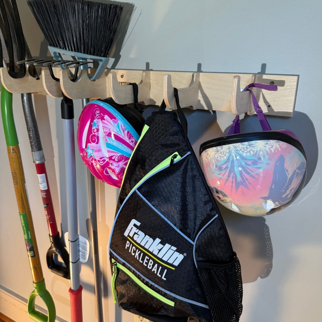 Heavy-Duty Garage Tool Organizer Rack – Wall-Mounted Yard Tool Storage Monkey Bars