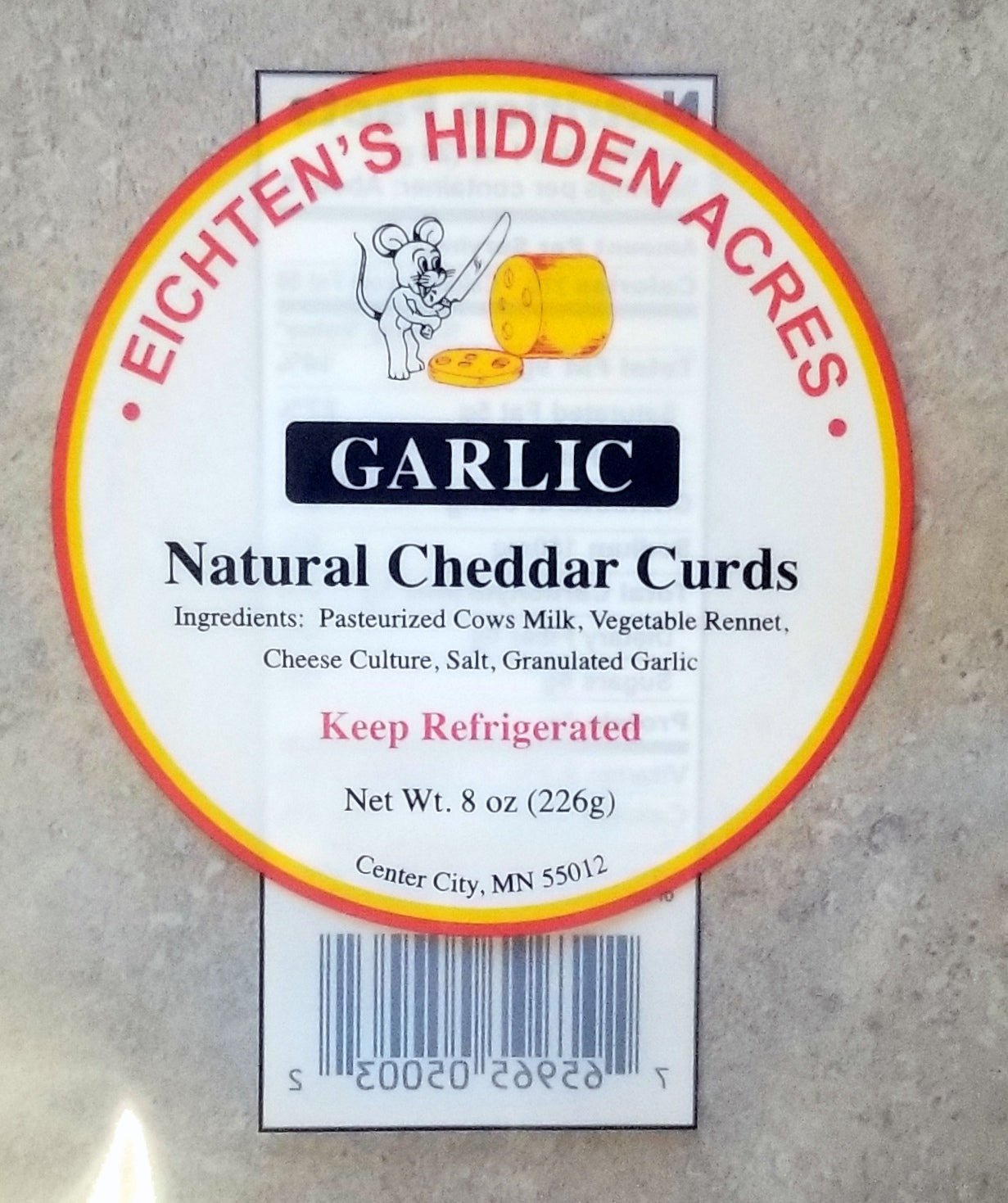 Eichten's Garlic Flavored Cheddar Cheese Curds 8 oz