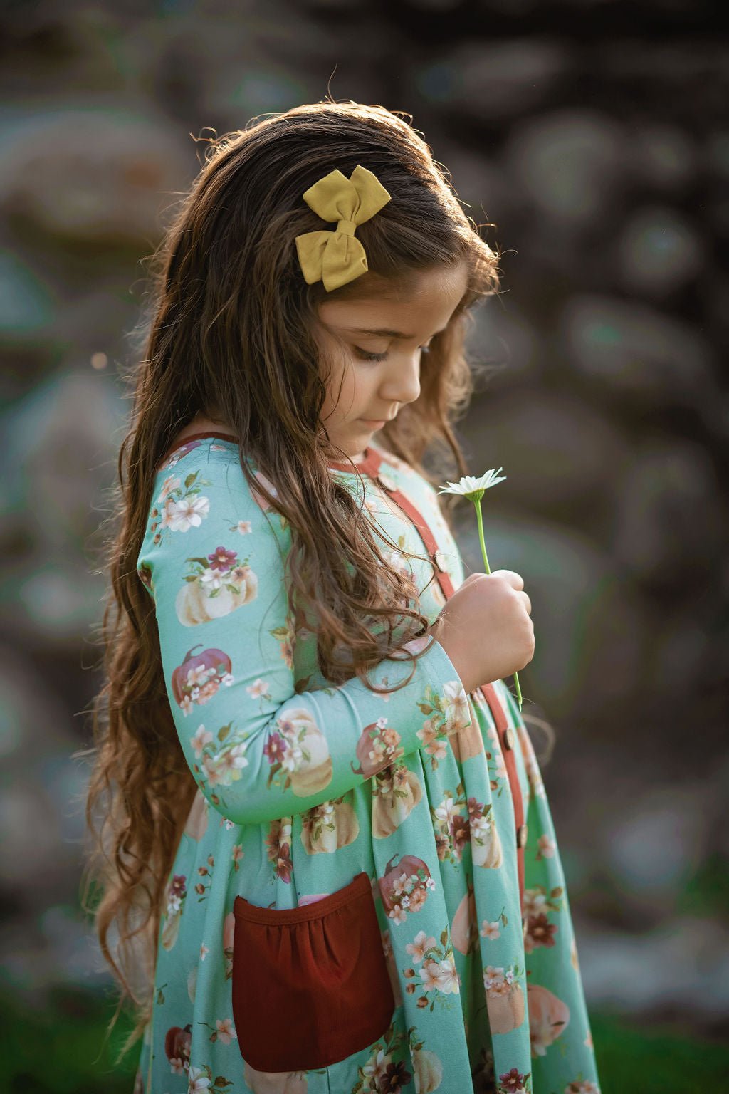 Girls Annie Dress in Harvest Blooms