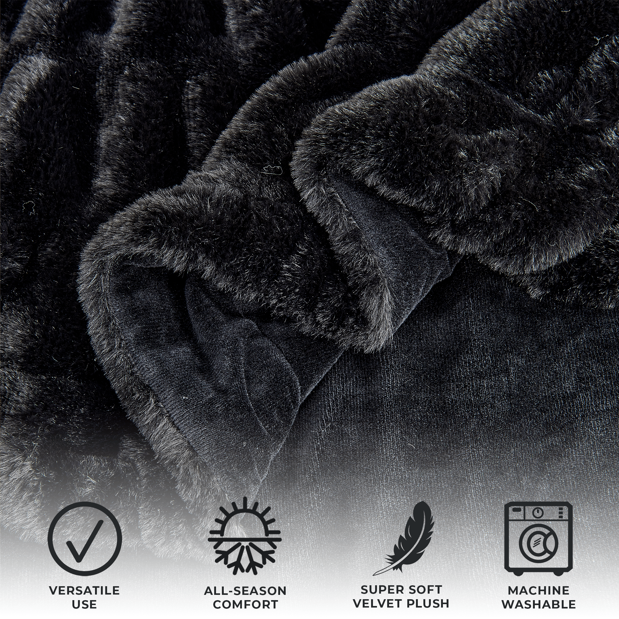 Ruched Faux Fur Throw Blanket - Alondra Collection